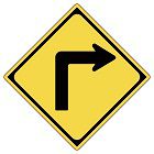 右(左)方屈折ありの標識(警戒標識)学科試験