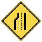 車線数減少の標識(警戒標識)学科試験