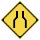 幅員減少の標識(警戒標識)学科試験