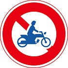 二輪の自動車・原動機付自転車通行止めの標識(規制標識)140x140