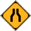 幅員減少の標識(警戒標識)64x64