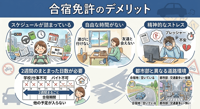 合宿免許のメリットとデメリット・合宿免許