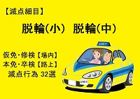 【脱輪(小)】【脱輪(中)】仮免・本免・修検・卒検で多い減点32選｜ふくまるの自動車教習所200x141