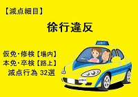 【徐行違反】仮免・本免・修検・卒検で多い減点32選｜ふくまるの自動車教習所200x141
