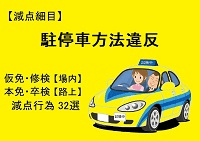 【駐停車方法違反】仮免・本免・修検・卒検で多い減点32選｜ふくまるの自動車教習所200x141