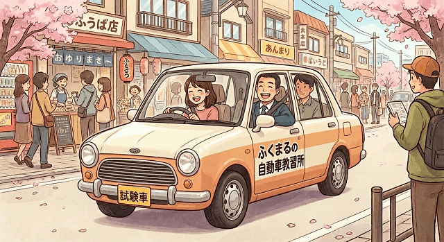 卒業検定の主な減点と中止その対策と内容【本免許技能試験】・路上試験イラスト