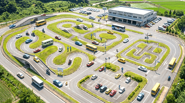 一発試験・飛び込み試験の運転免許試験場(運転免許センター)写真