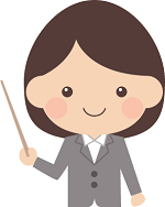 修了検定・実施前の説明と注意事項【仮免許技能試験】のイラス・女性説明